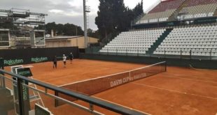 Lo stadio della Coppa Davis a Cagliari