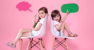 two little girls colored wall with speech icons scaled 1